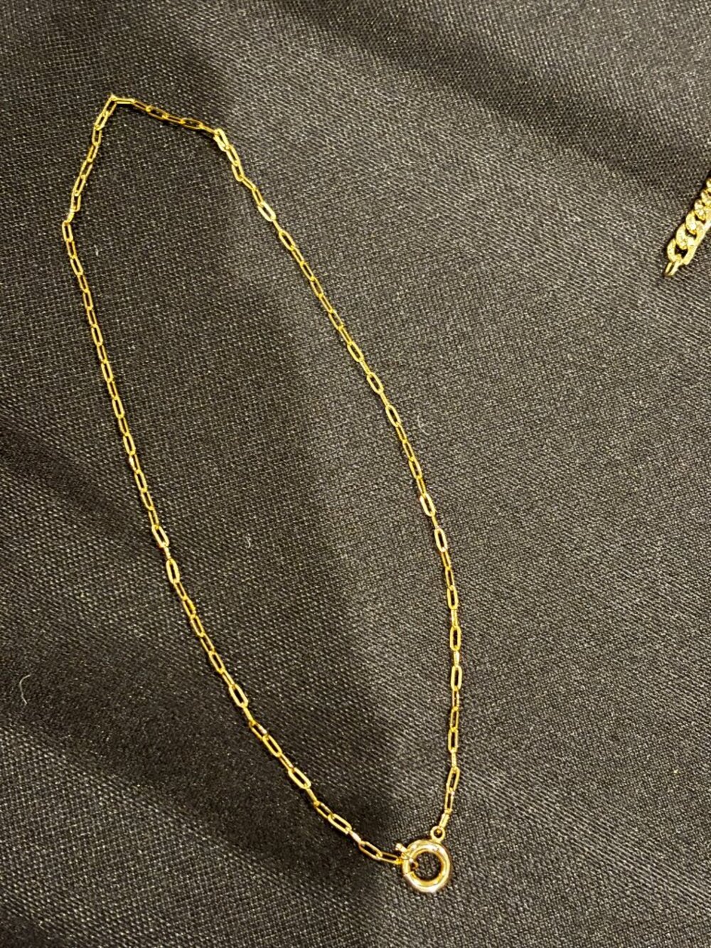 14K Solid Yellow Gold Paperclip Chain Necklace with Bolt Spring Ring Clasp 16.5" - Picture 9 of 12